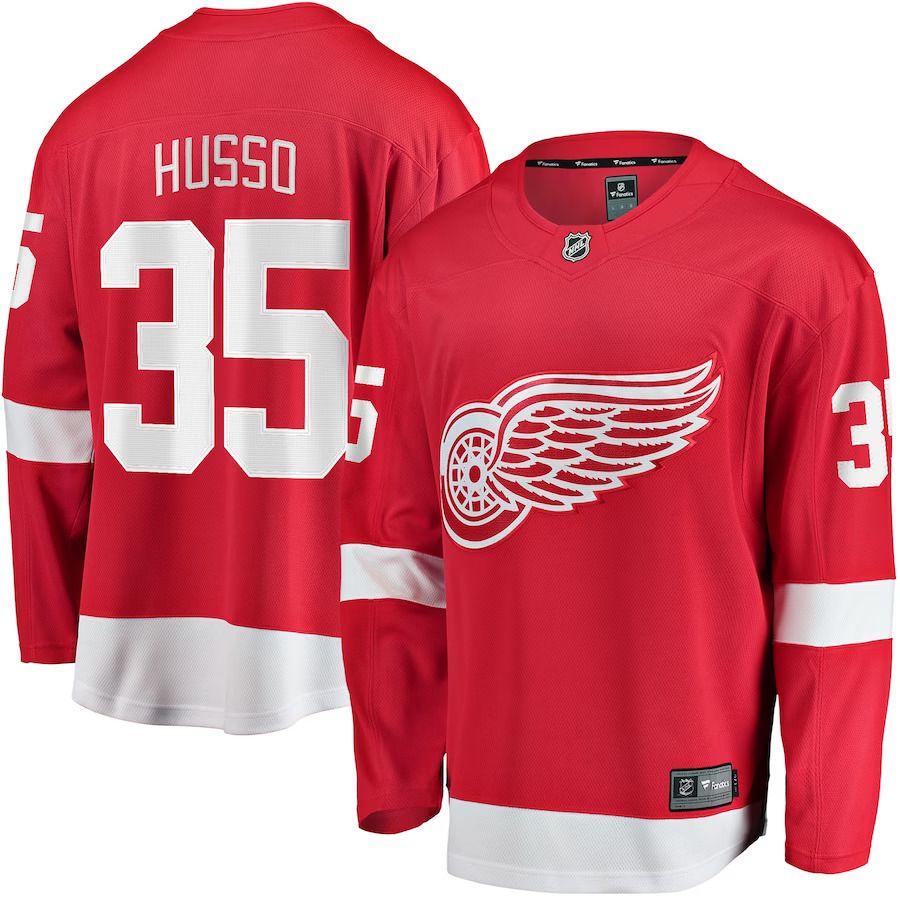 Men Detroit Red Wings #35 Ville Husso Fanatics Branded Red Home Breakaway Player NHL Jersey->detroit red wings->NHL Jersey